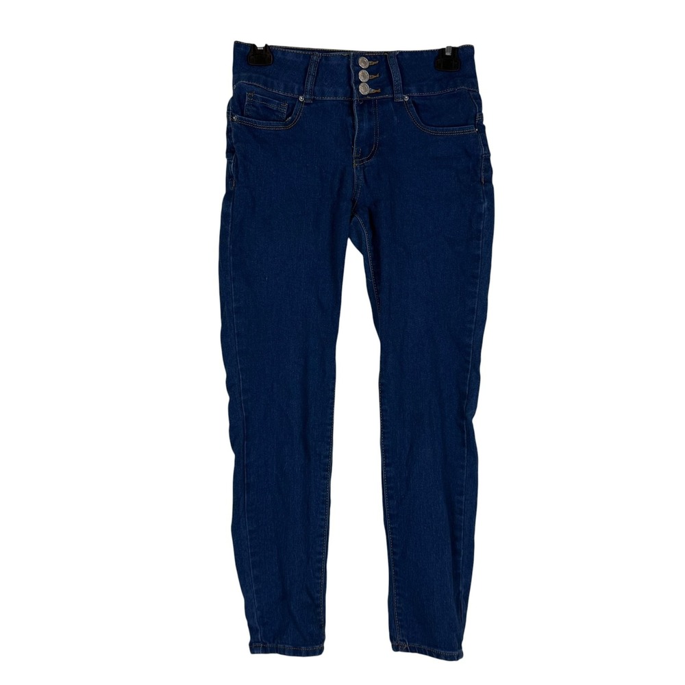 Denim Fever Jeans Juniors 5 Blue Medium Wash Mid Rise Skinny Stretch Denim
